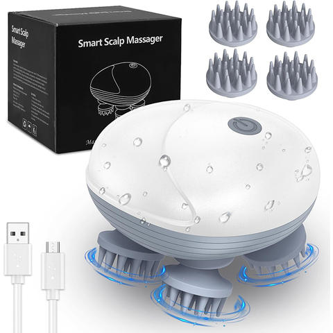 Electric Scalp Massager with 4 Massage Heads
