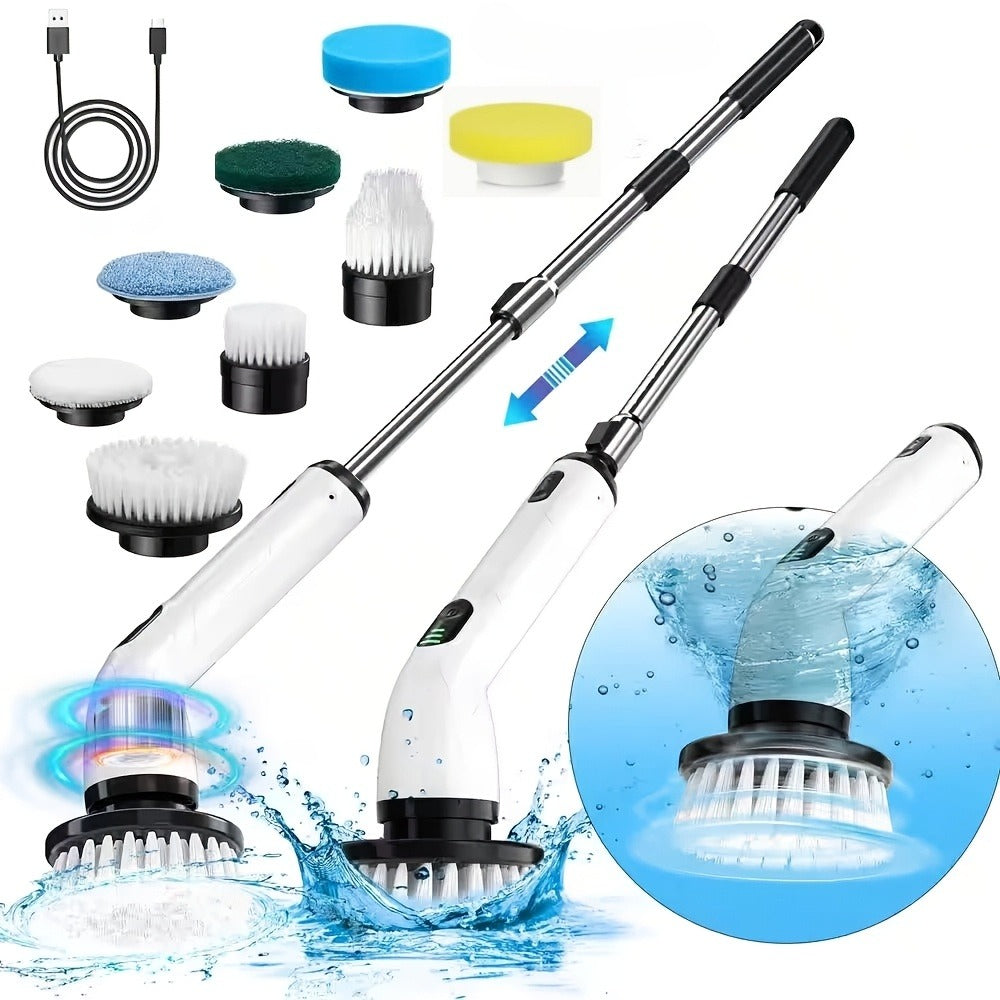 Cordless Electric Spin Scrubber with 8 Brush Heads